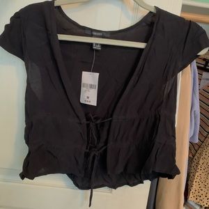 FOREVER 21 tie in front blouse